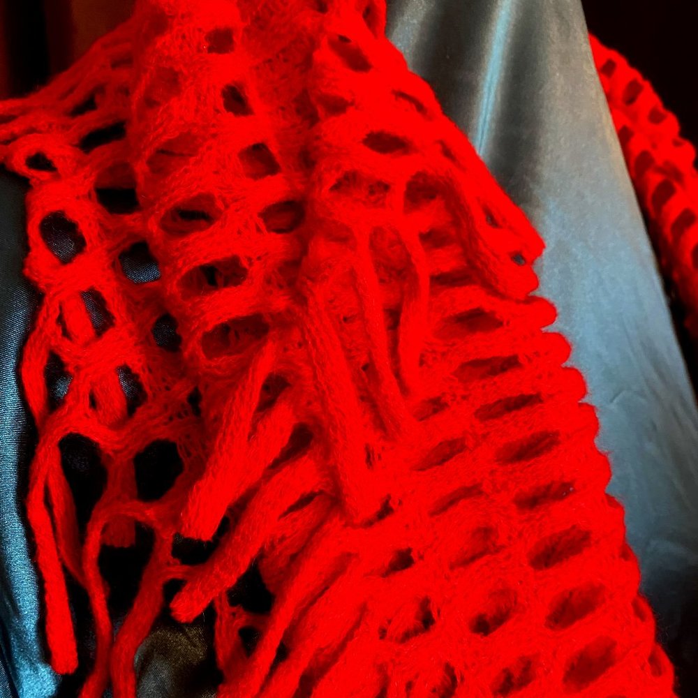 Blue Pacific cashmere & lambswool infinity scarf - Lipstick Red